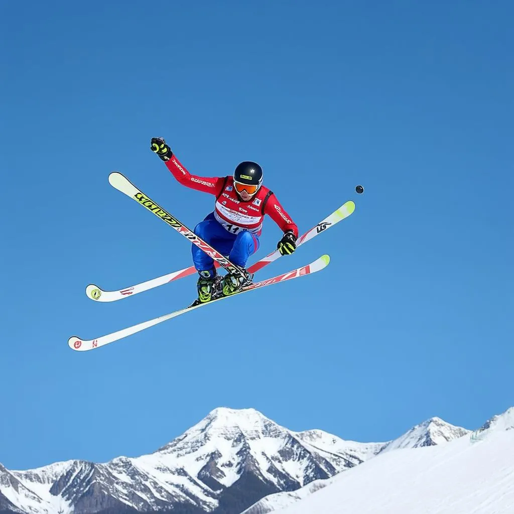 Ski Jumper in Flight