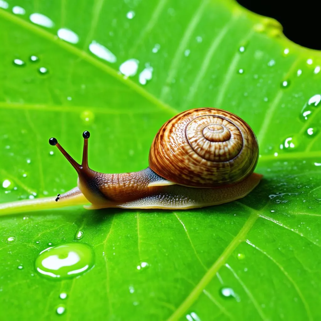 Snail on a Leaf