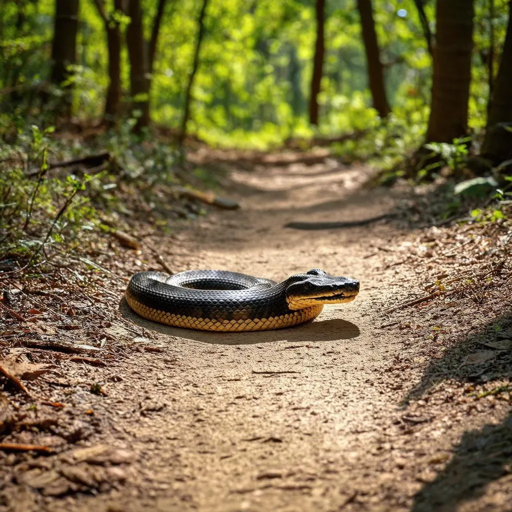 Snake Crossing Path