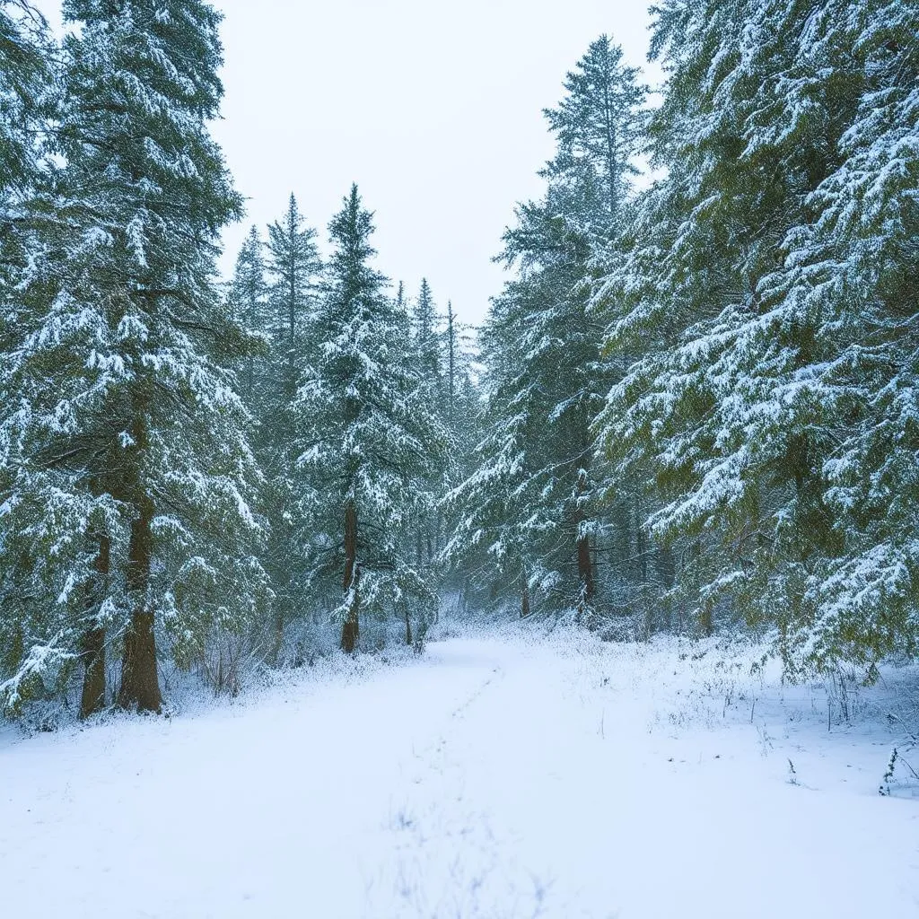 Snow Covered Forest Silence