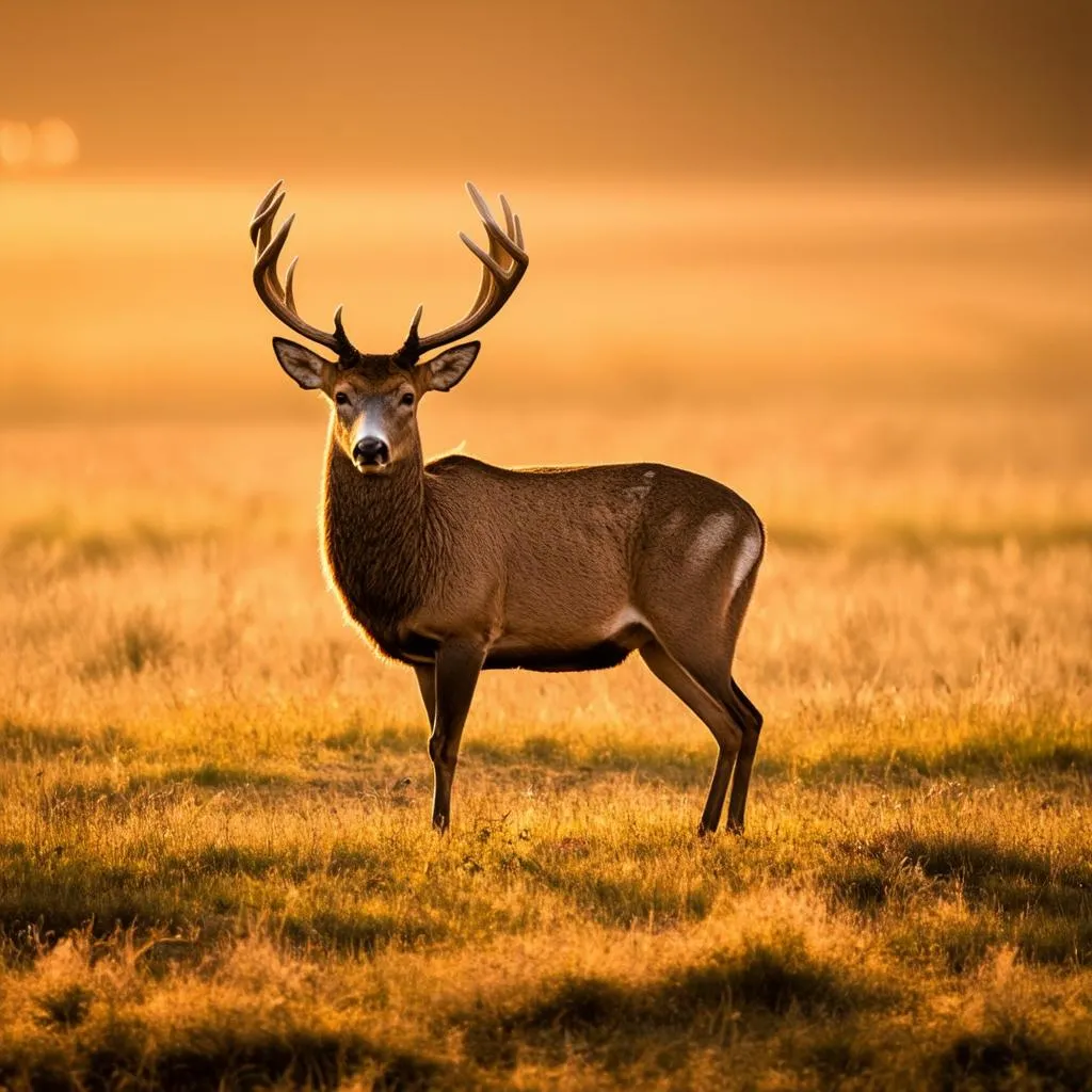 Solitary Buck in Meadow