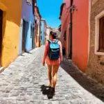 Woman exploring Italy