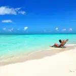 Solo traveler on the beach in the Dominican Republic