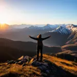 Solo Traveler Enjoying a Mountain View