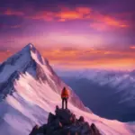 Solo Traveler on a Mountaintop