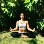 Woman meditating amidst serene nature