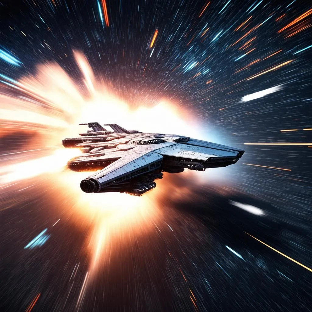 Spacecraft traveling at the speed of light