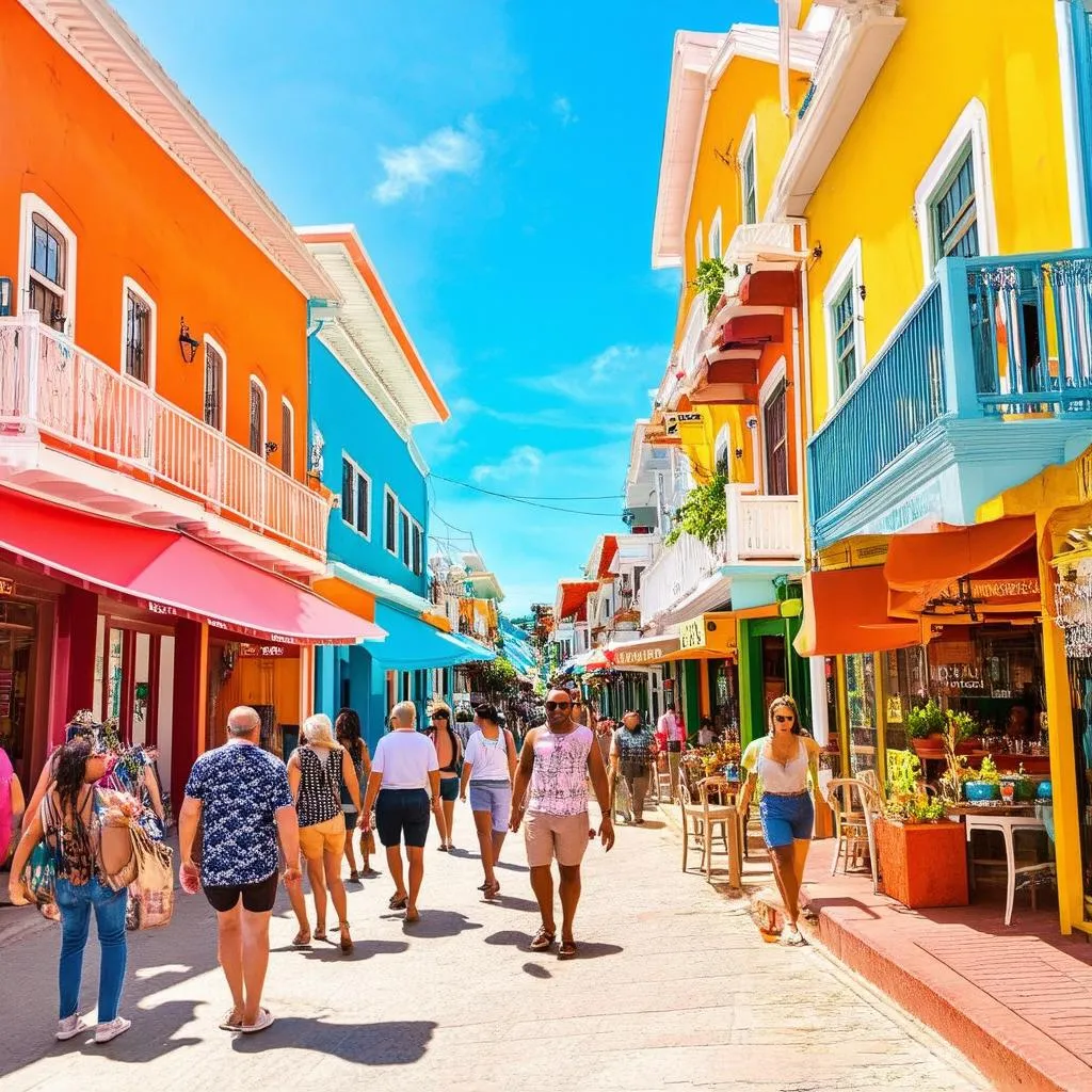 Colorful street in St. Thomas