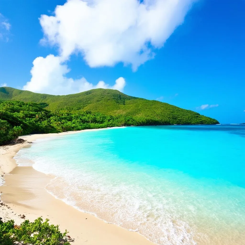 Pristine beach in St. Thomas