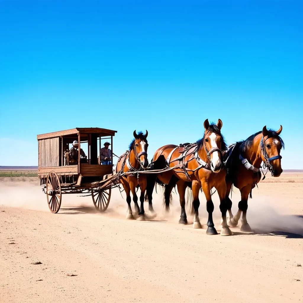 Stagecoach Traveling Through the Day