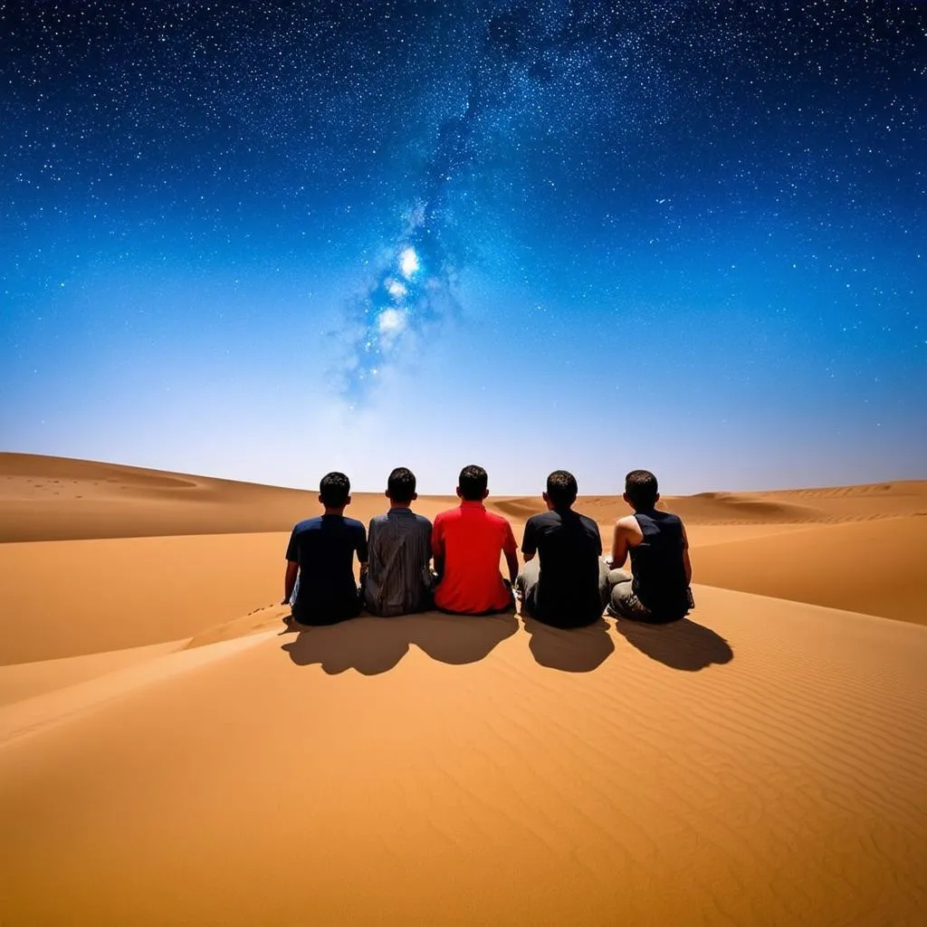 Stargazing in Sahara Desert