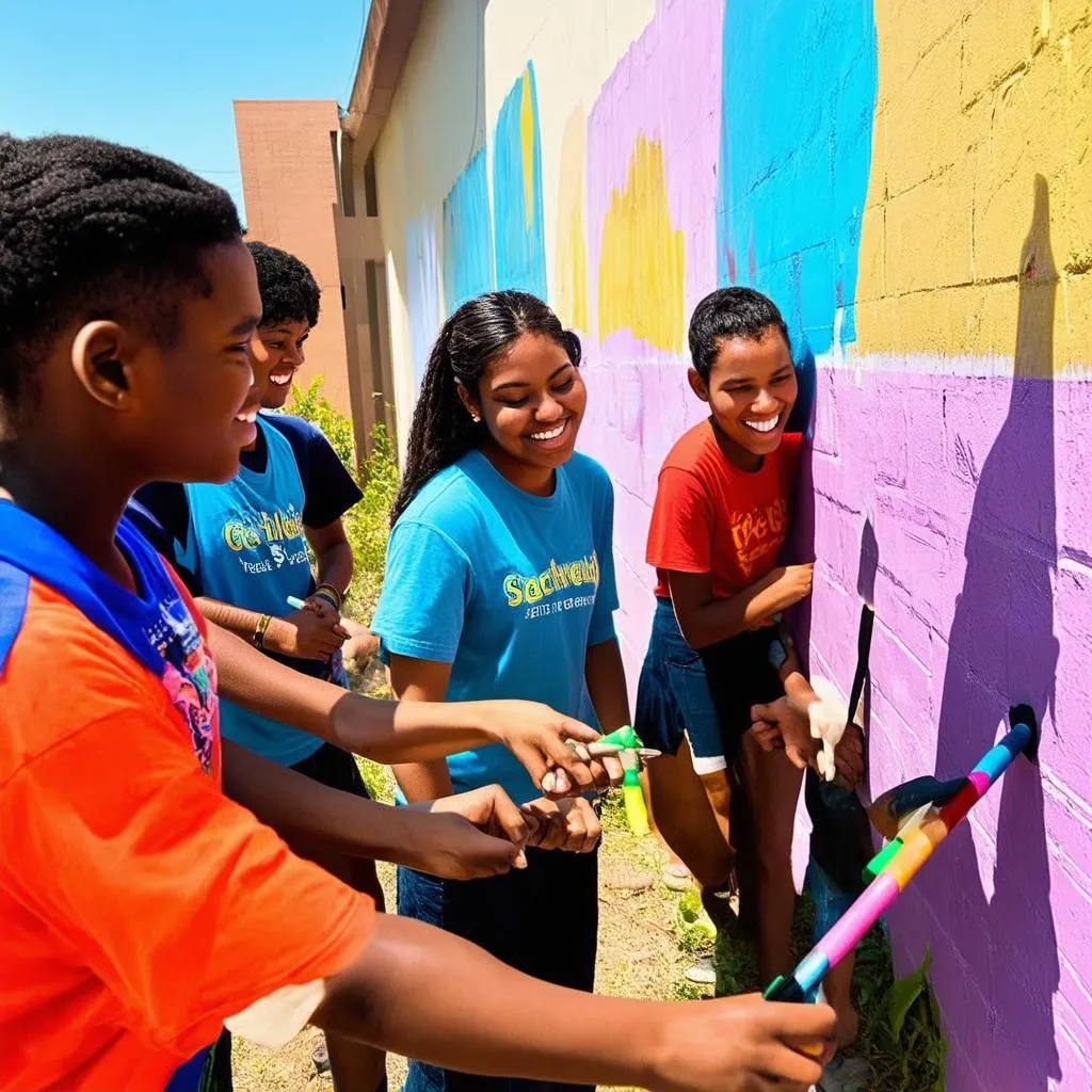 Students Volunteering Local Community