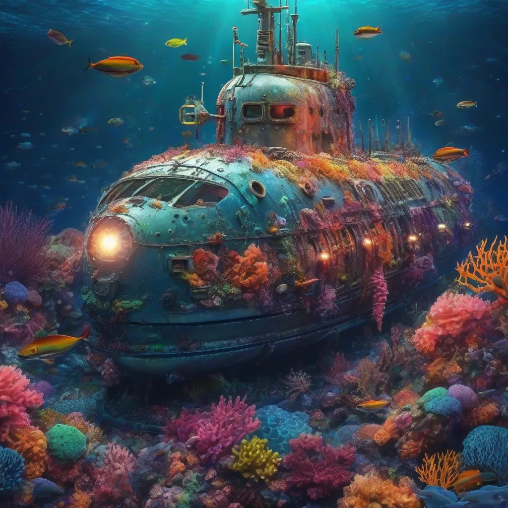 Submarine Exploring Ocean Depths