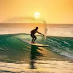 Surfer Riding a Wave