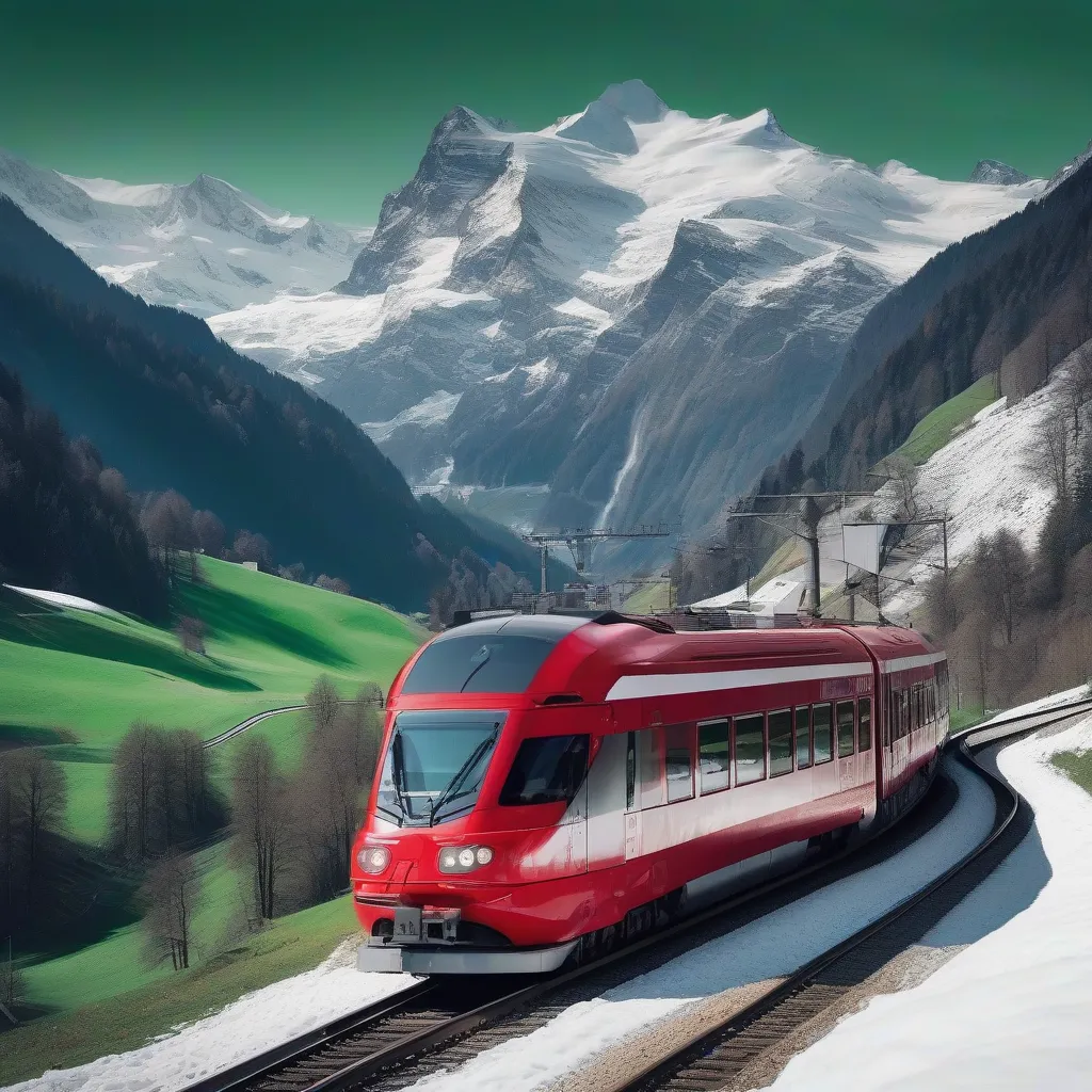 Swiss Alps Train Journey