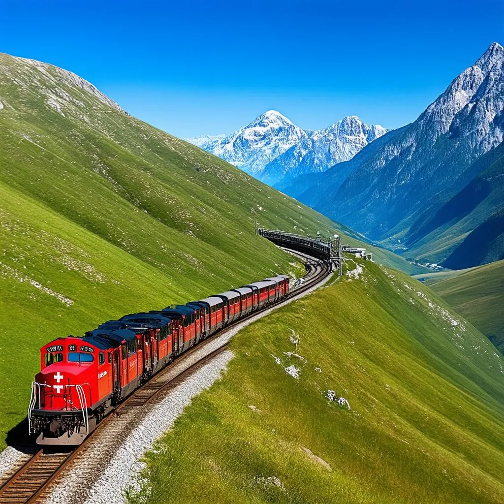 Swiss Alps Train Ride