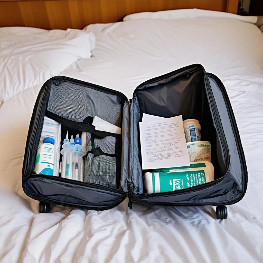 Syringes and Medication in Carry-on Bag