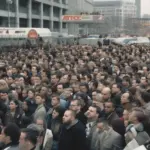 Taylor Swift's security detail navigating a large crowd