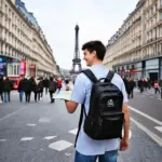 Teenager Exploring City