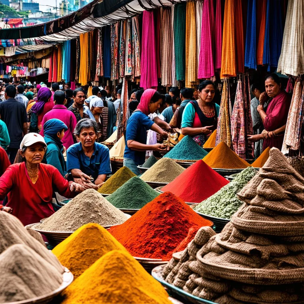 A bustling market in Tehran