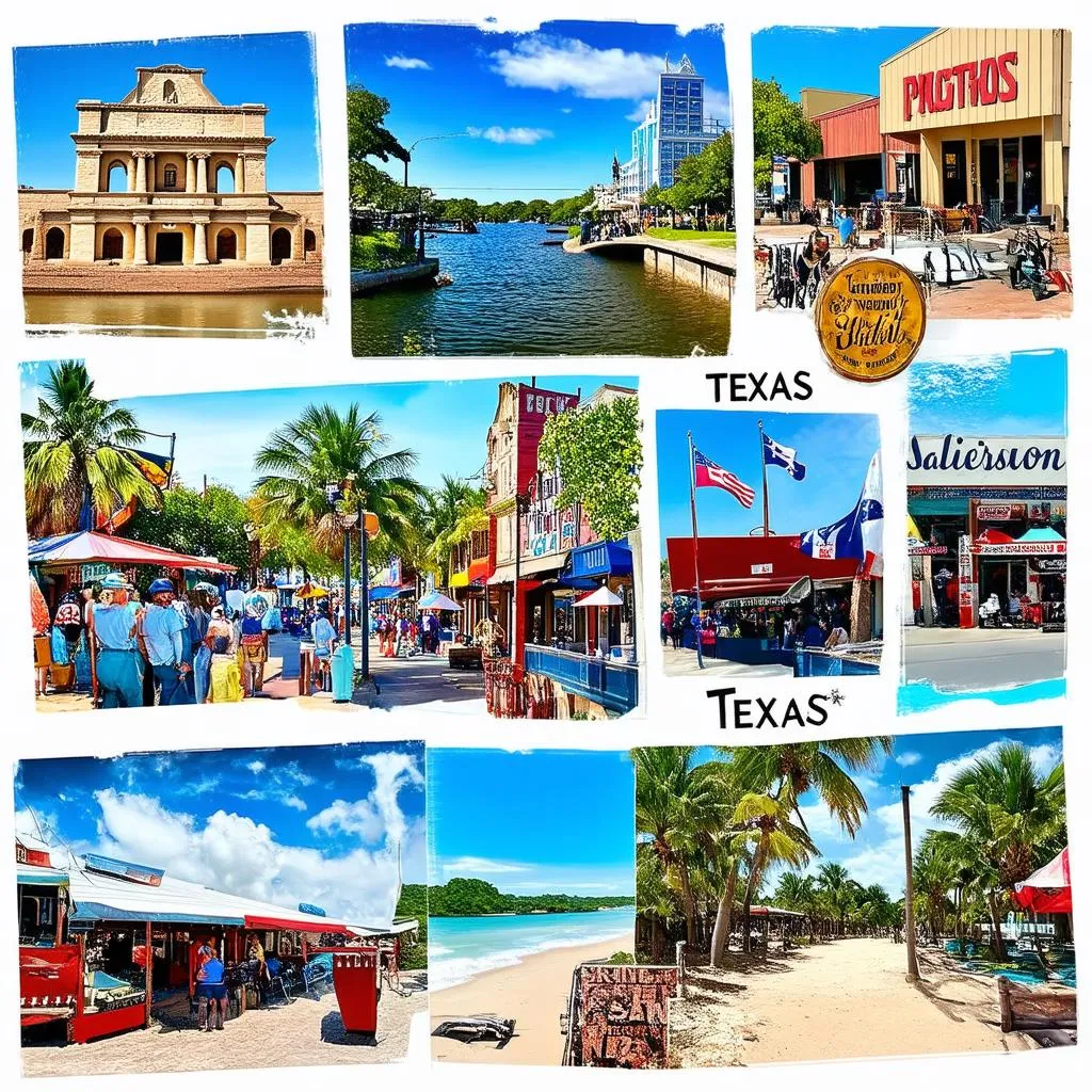 Texas travel destinations collage