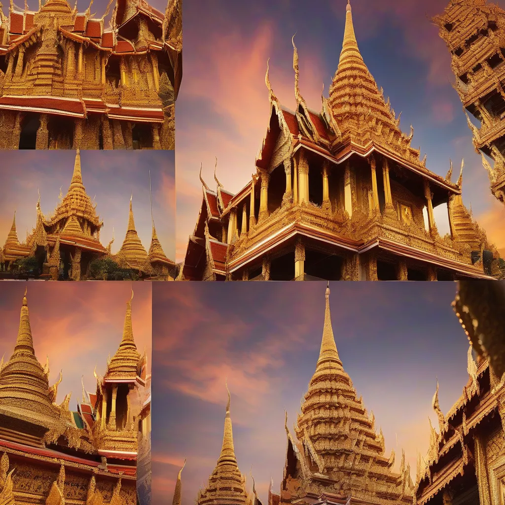 Thai Temple at Sunset