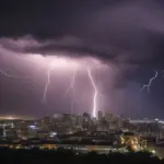 Thunderstorm over a City