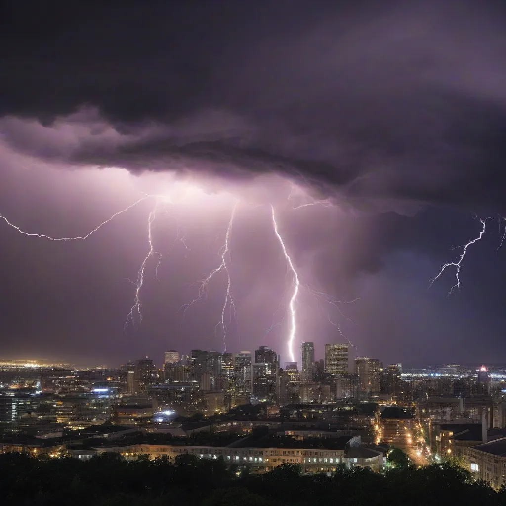 Thunderstorm over a City