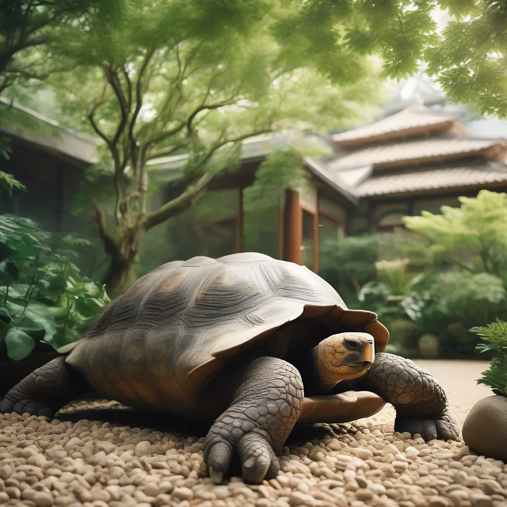 Tortoise in Zen Garden