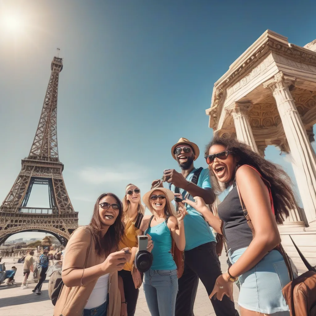 Tourists at a Famous Landmark