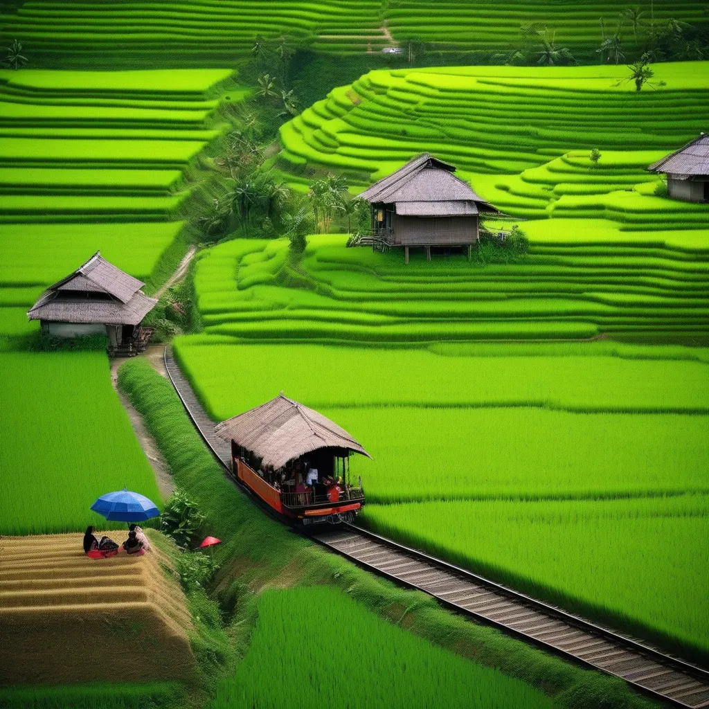 Scenic Train Journey Through Vietnam