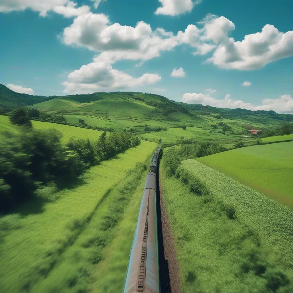 Scenic Train Window View