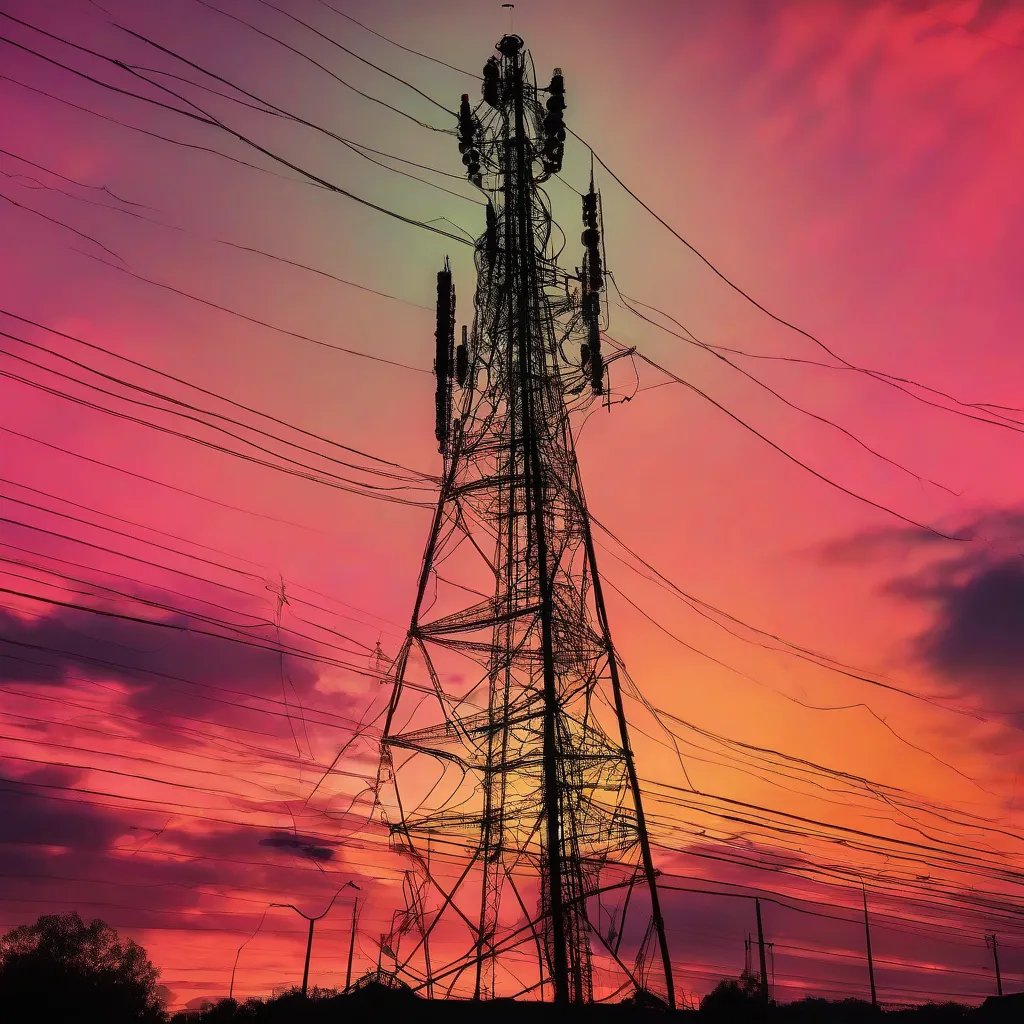 Telecommunication Tower at Sunset