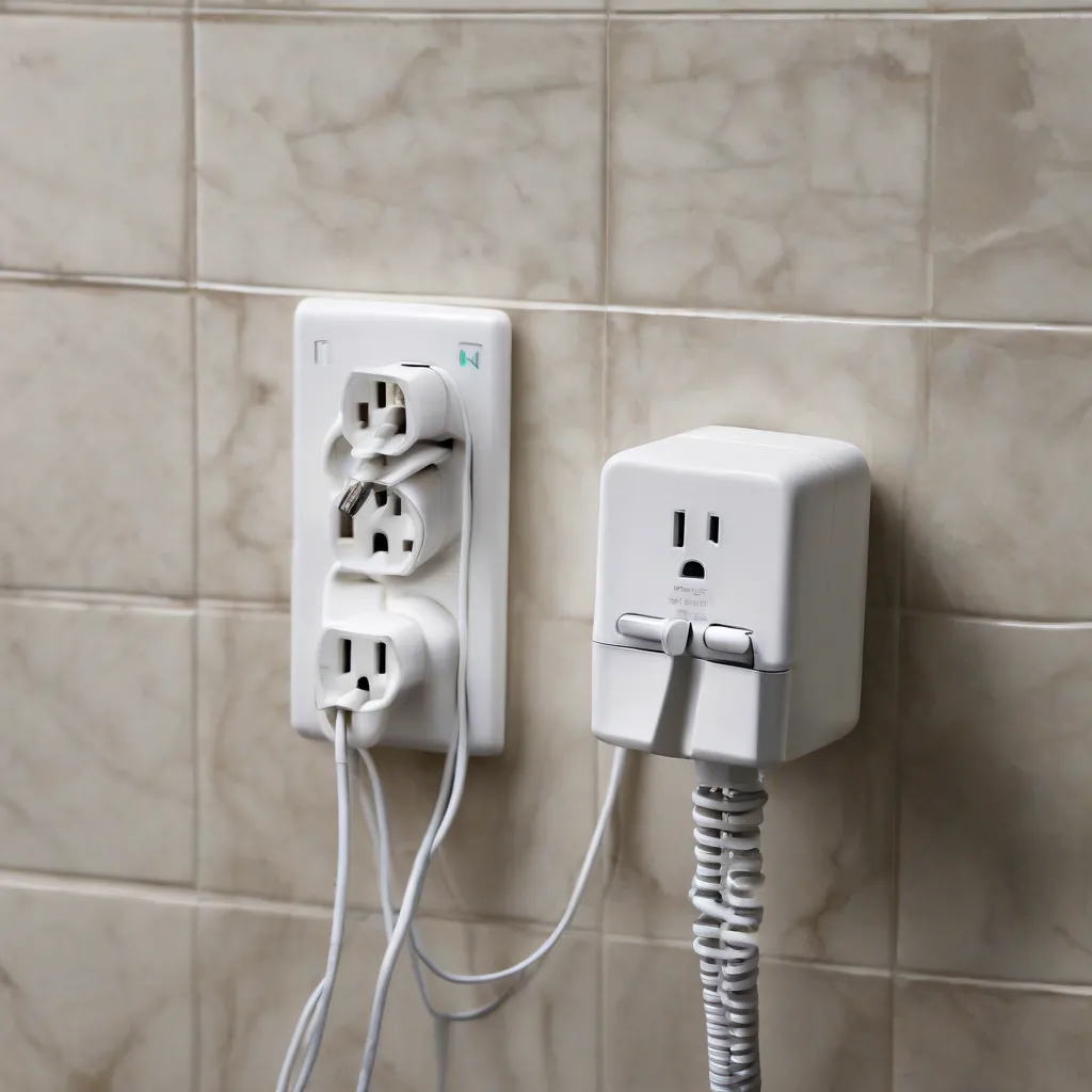 Travel Adapter in Bathroom