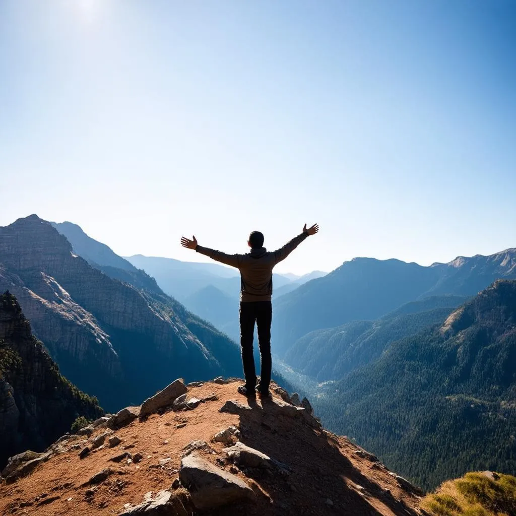 Looking out over a mountain vista