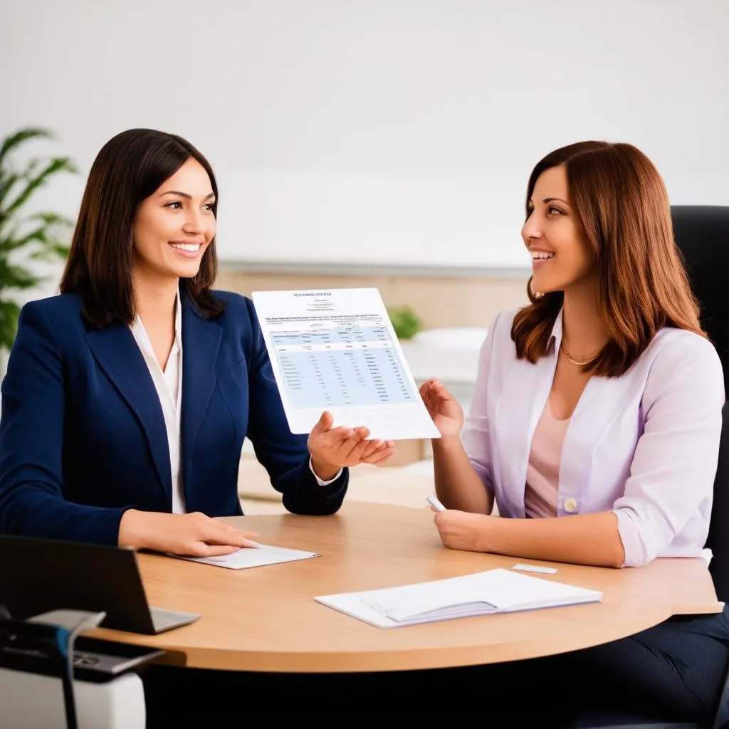 Travel Agent Advising Smiling Couple