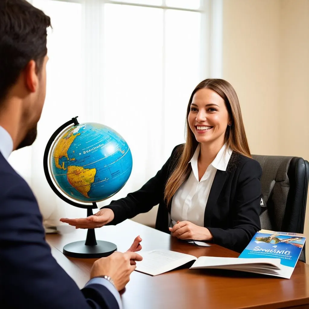 Travel Agent Consulting with a Client