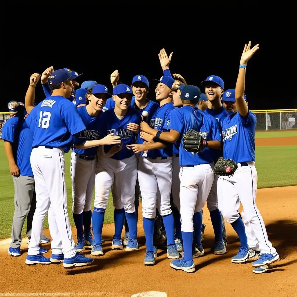 Travel Baseball Team Celebration