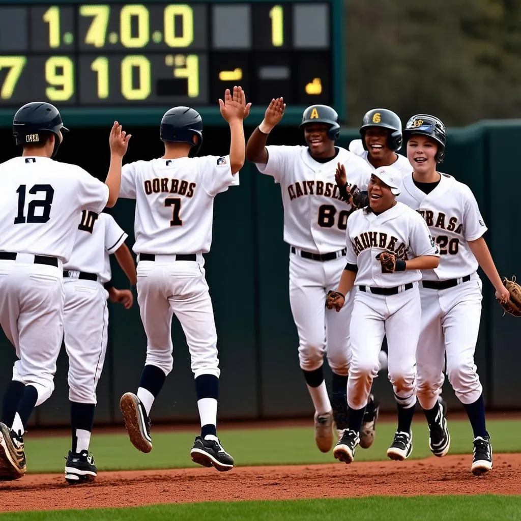 Travel Baseball Team Celebration