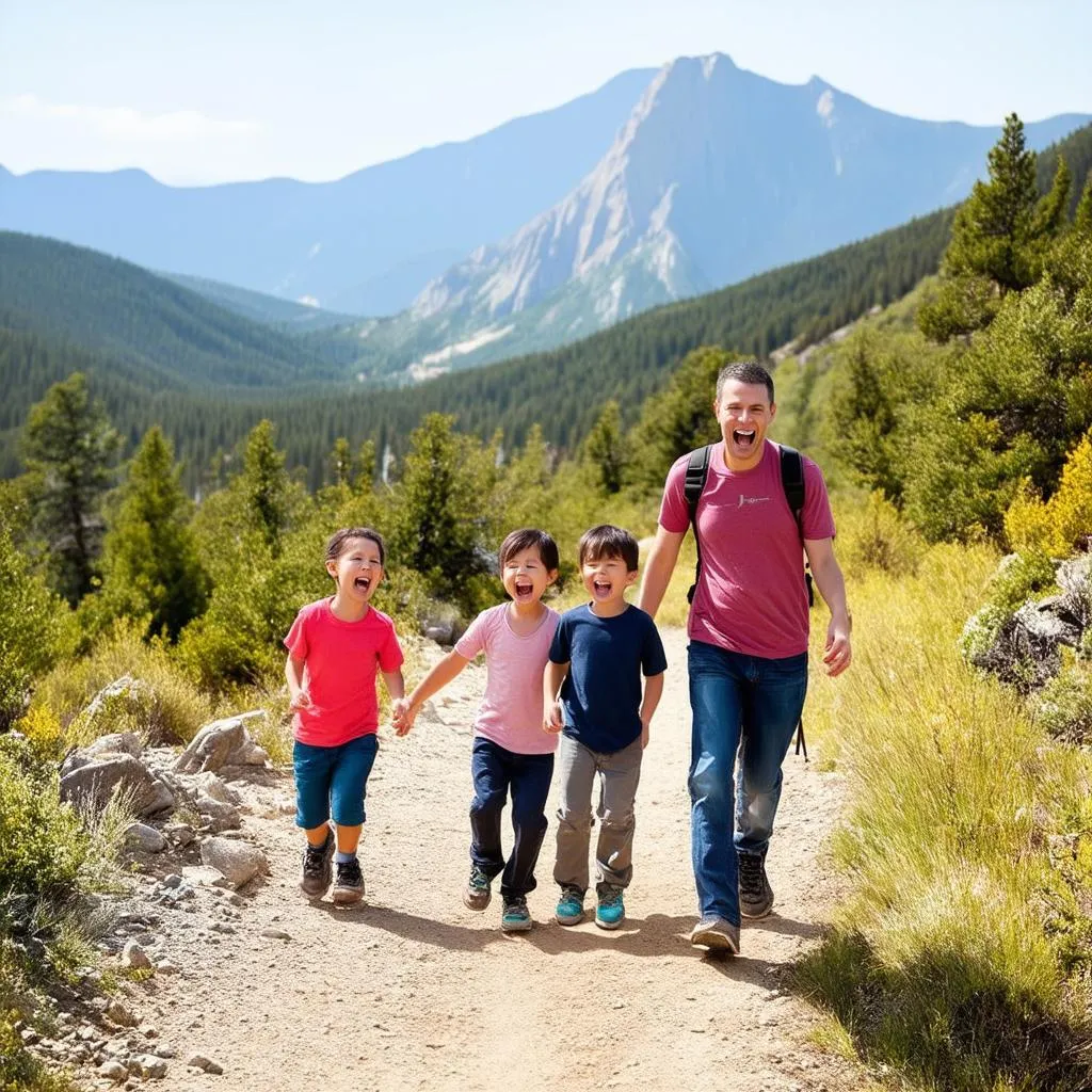 Family enjoying a scenic hike