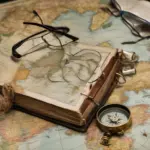 Travel Book on a World Map