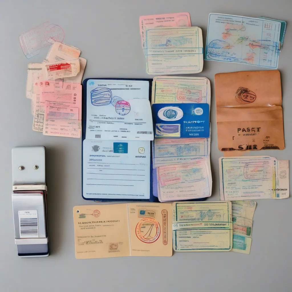 Travel documents - passport, tickets, boarding pass