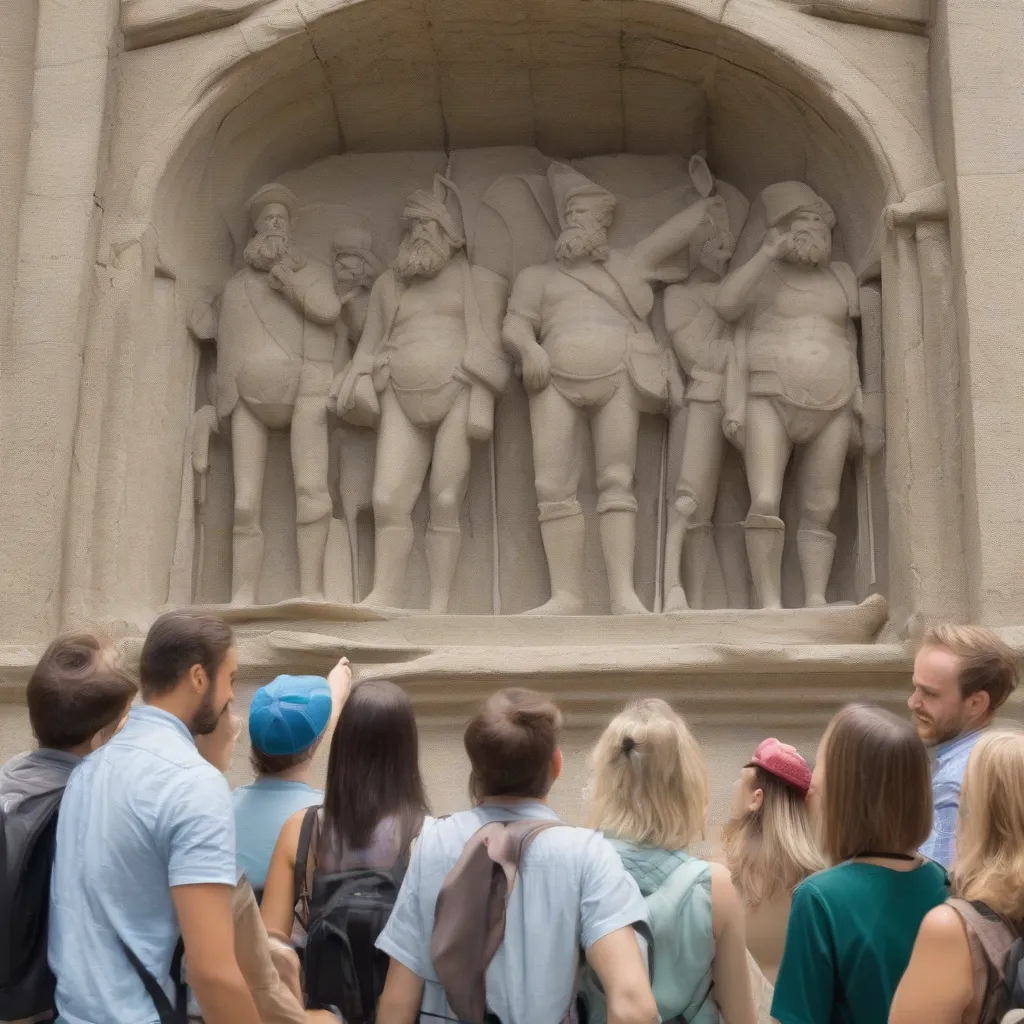 Travel Guide Leading a Tour