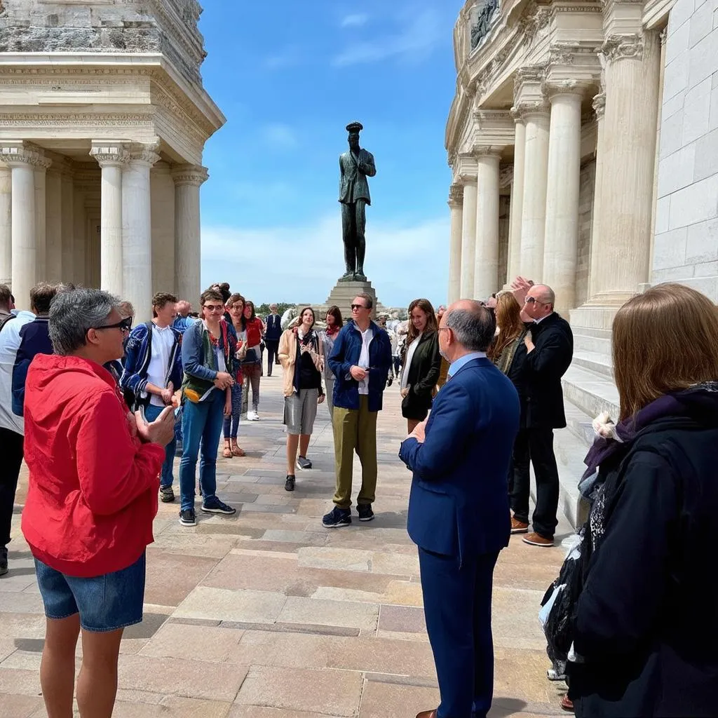 Travel Guide Leading a Tour