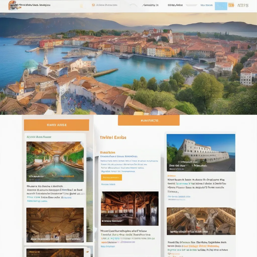 Screenshot of Travel Guide Website