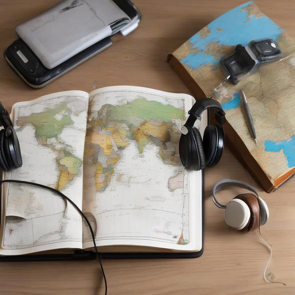 Travel Journal and Headphones