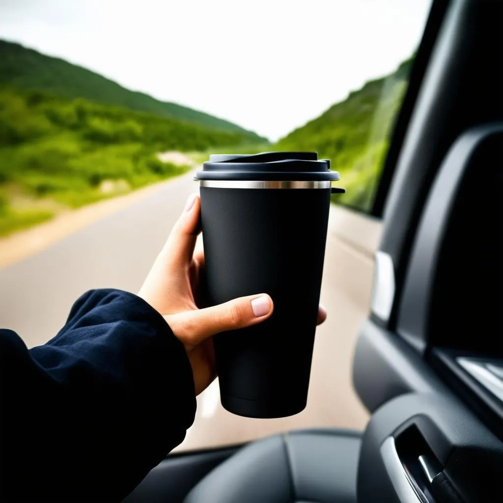 Travel Mug in Car