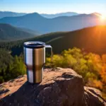 Travel Mug with Mountain View