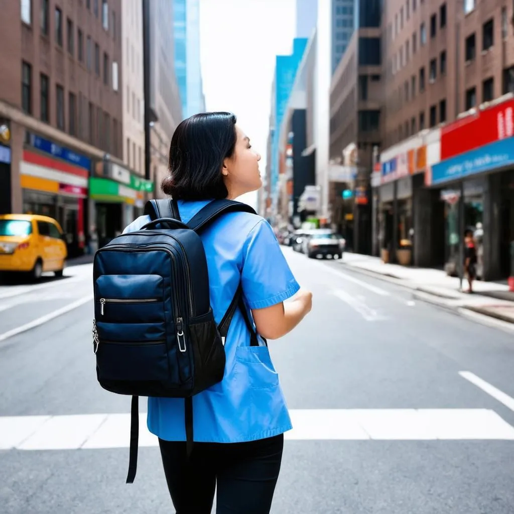 Travel Nurse Exploring a New City