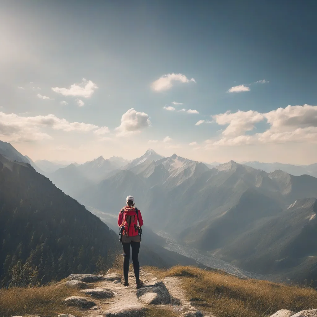 Travel nurse enjoying nature while hiking in the mountains